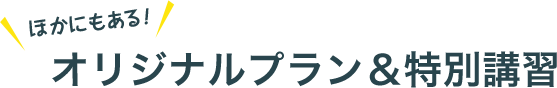 ほかにもある！オリジナルプラン＆特別講習