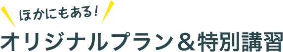 ほかにもある！オリジナルプラン＆特別講習